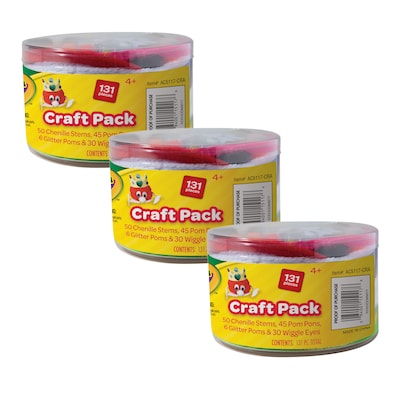 Crayola® Craft Pack, 131 Pieces Per Pack, 3 Packs (PACAC5117CRA-3)