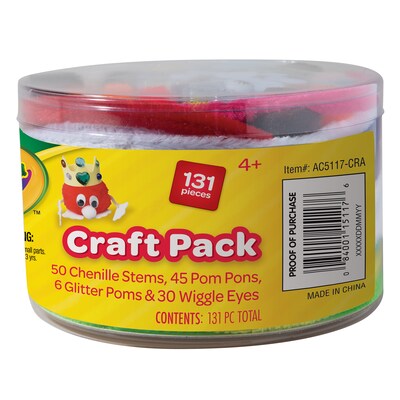 Crayola® Craft Pack, 131 Pieces Per Pack, 3 Packs (PACAC5117CRA-3)