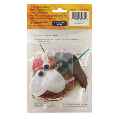 Creativity Street® Felt Sewing Dog Kit, Beagle, 5" x 5.5" x 1", 6 Kits (PACAC5701-6)