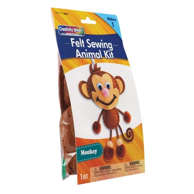 Creativity Street® Felt Sewing Animal Kit, Monkey, 6 Kits (PACAC5702-6)