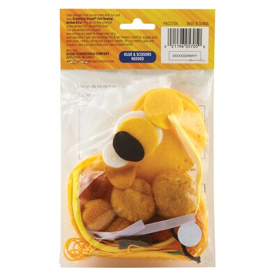 Creativity Street® Felt Sewing Animal Kit, Tiger, 4.25" x 10.75" x 0.75", 6 Kits (PACAC5705-6)