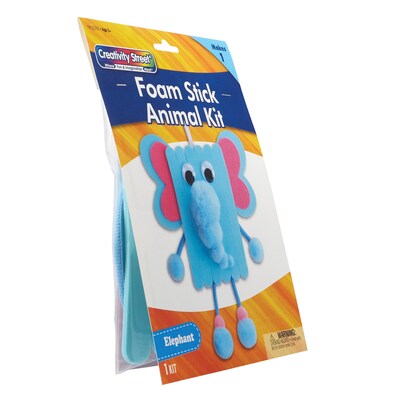 Creativity Street® Foam Stick Animal Kit, Elephant, 7.75" x 11" x 1.25", 6 Kits (PACAC5707-6)