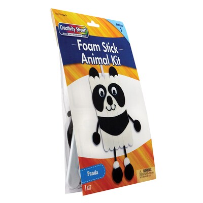 Creativity Street® Foam Stick Animal Kit, Panda, 7" x 11.25" x 1", 6 Kits (PACAC5708-6)