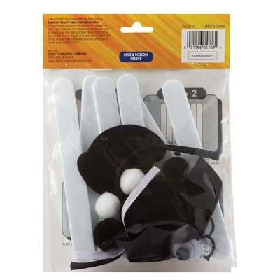 Creativity Street® Foam Stick Animal Kit, Panda, 7" x 11.25" x 1", 6 Kits (PACAC5708-6)