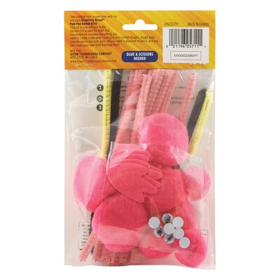 Creativity Street® Pom Pon Animal Kit, Flamingos, 2" x 2.75" x 5.25", 4 Flamingos Per Kit, 6 Kits (PACAC5711-6)