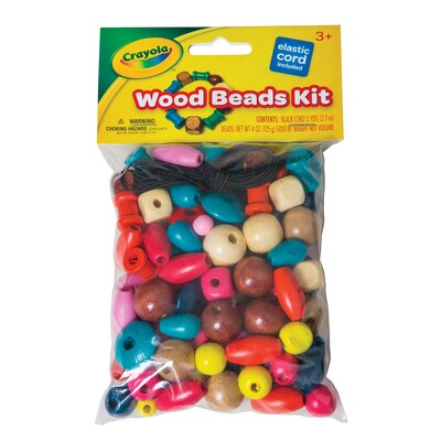 Crayola® Wood Beads Kit, 4 oz., 3/Pack (PACAC6116100CRA-3)