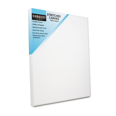 Sargent Art Stretched Canvas, 100% Cotton, Double Primed, 11 x 14, 5/Pack (SAR902025-5)