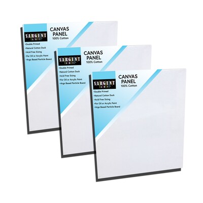 Sargent Art Canvas Panel, 100% Cotton, 16 x 20, 3/Pack (SAR903008-3)