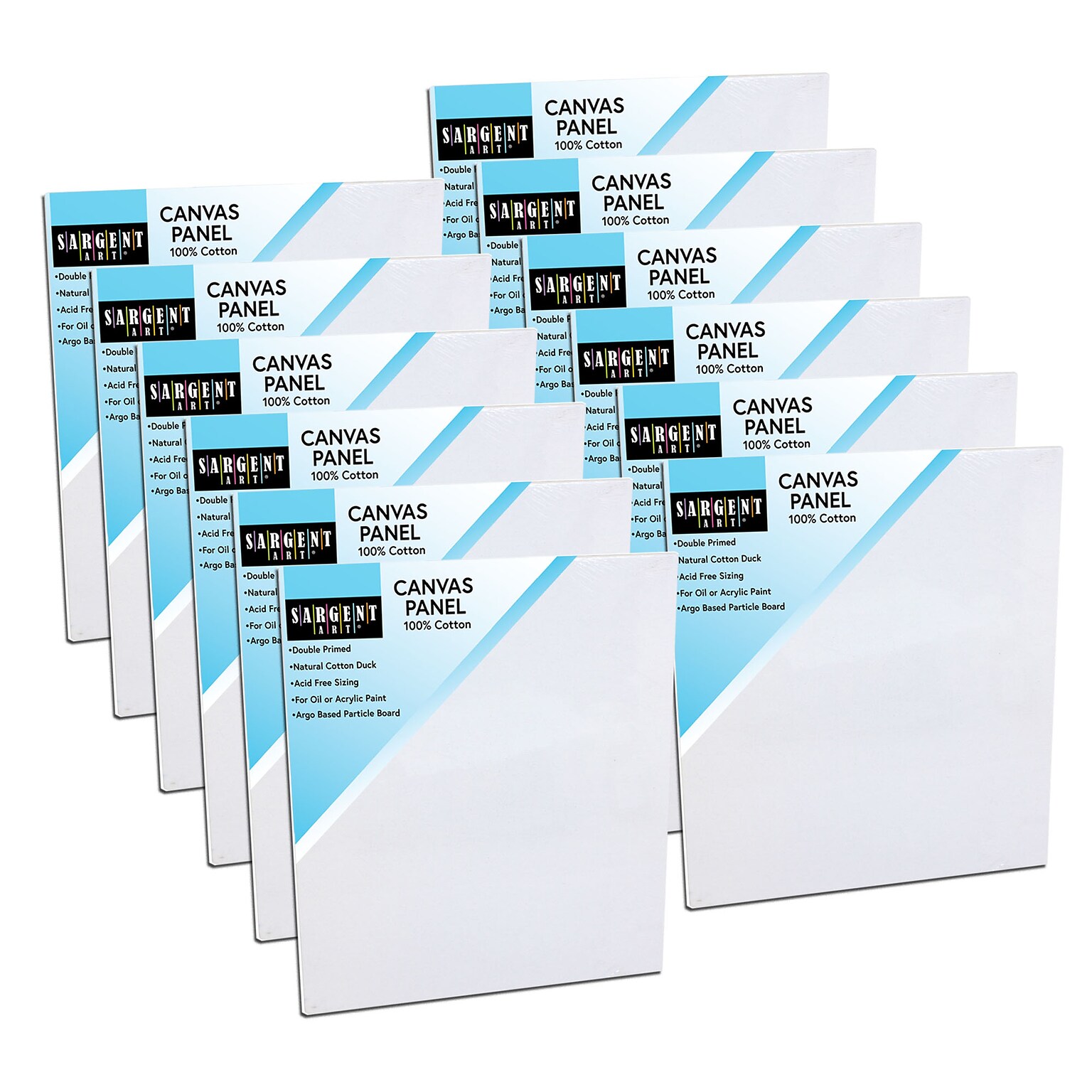 Sargent Art Canvas Panel, 100% Cotton, 11 x 14, 12/Pack (SAR903020-12)