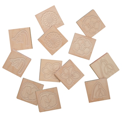 Yellow Door Match Me Sensory Flower Tiles, Wood, 12 Pieces (YUS1190)