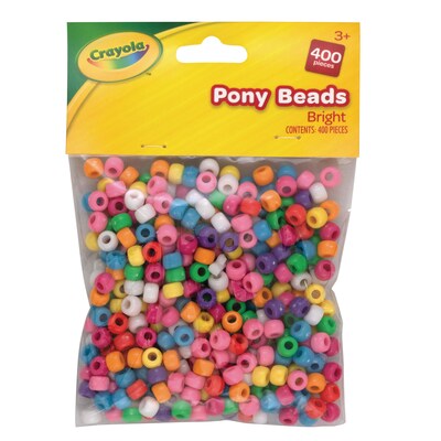 Crayola Pony Beads, Bright , 400/Pack, 6 Packs (PACAC355402CRA-6)