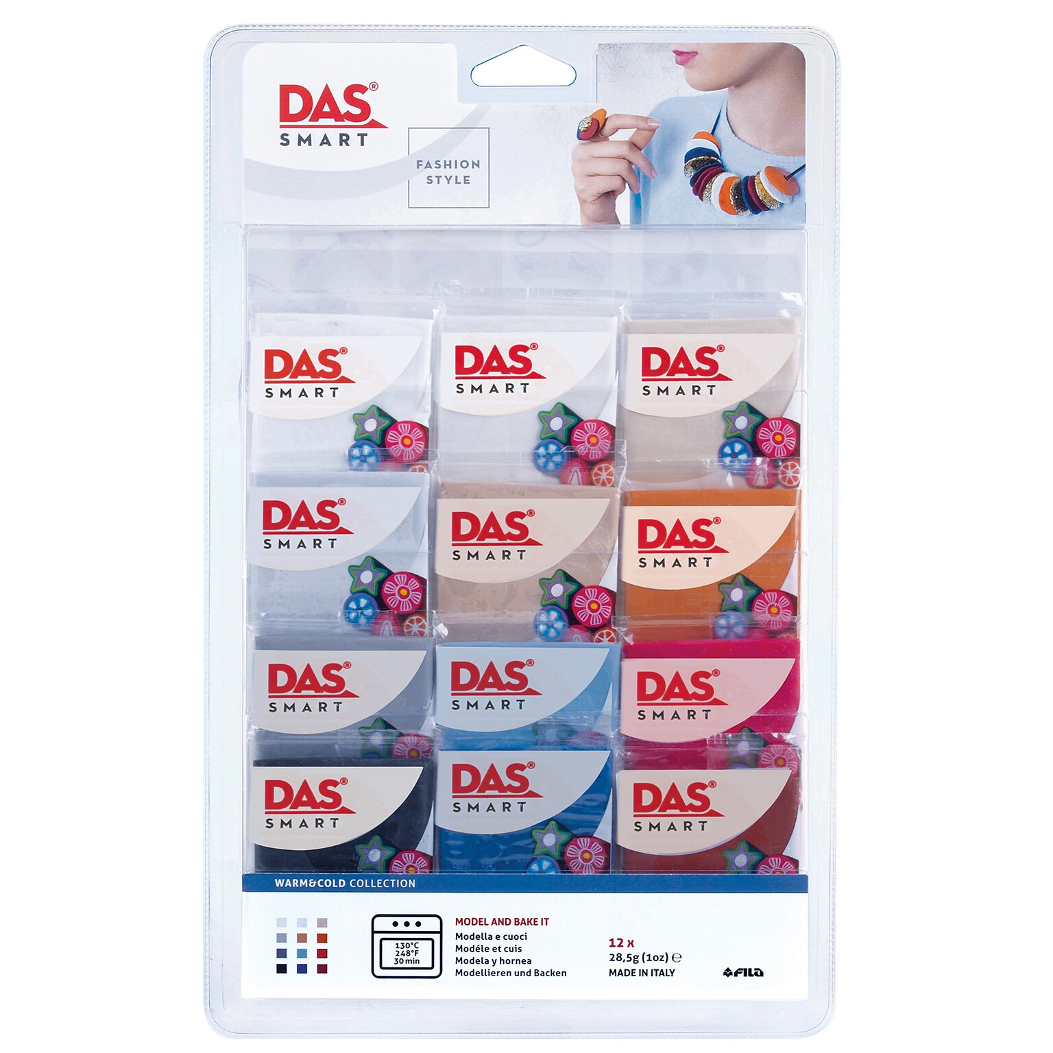 DAS Smart Clay Set, Warm & Cool Set, 1 oz., 12/Packs (PACF322300)