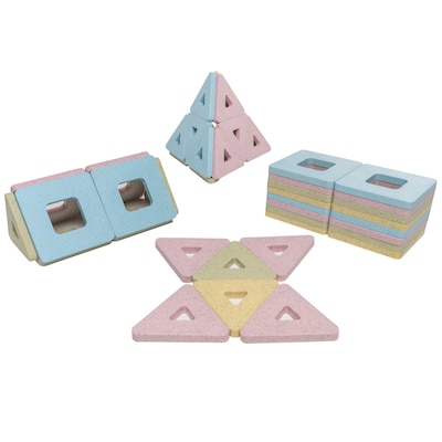 Polydron KinderMag Set, Assorted Pastel Colors, 48 Pieces (PY-575000)