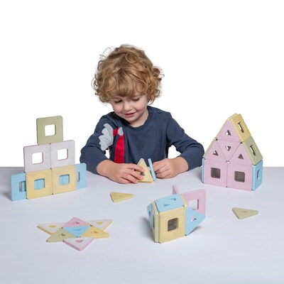 Polydron KinderMag Set, Assorted Pastel Colors, 48 Pieces (PY-575000)