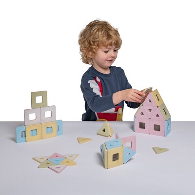 Polydron KinderMag Set, Assorted Pastel Colors, 48 Pieces (PY-575000)