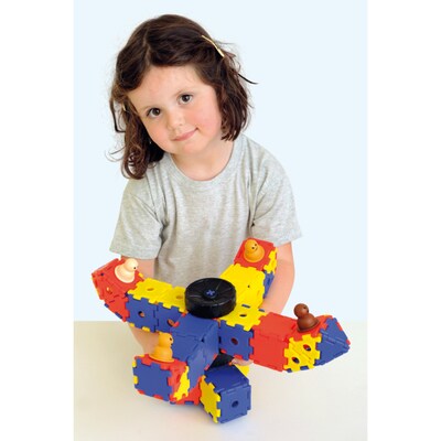 Polydron Junior Polydron, Assorted Colors, 124 Pieces (PY-606000)