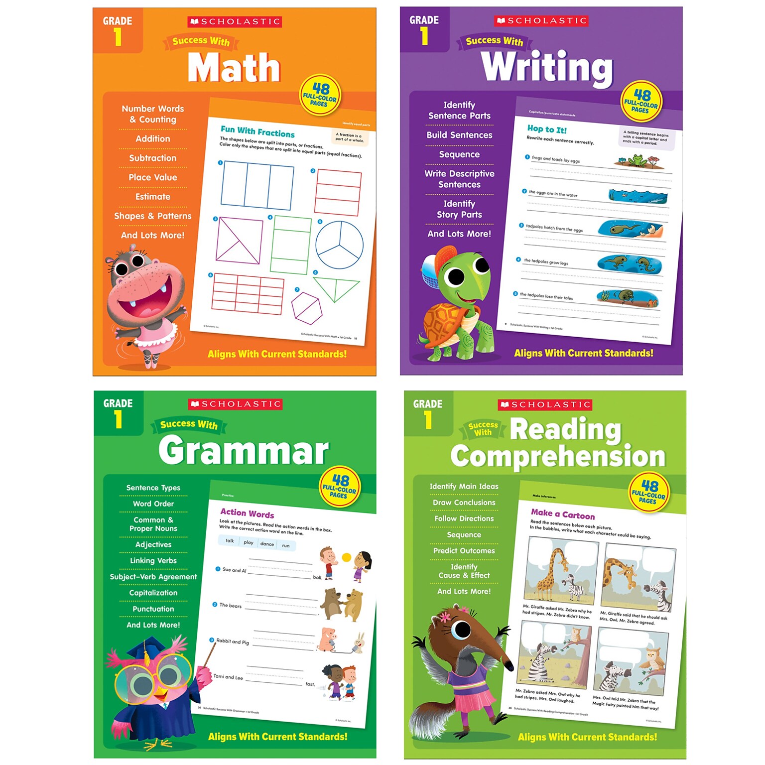Scholastic Teacher Resources Scholastic First Grade Success Workbooks, 4/Set