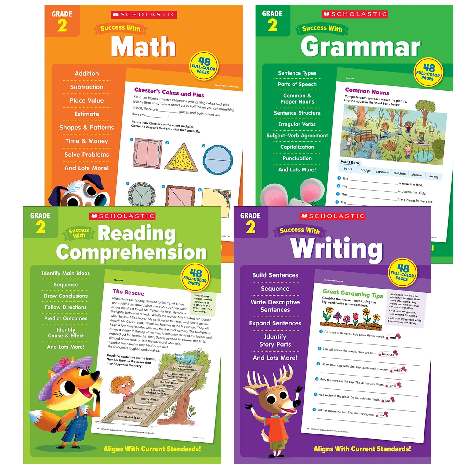 Scholastic Teacher Resources Scholastic Second Grade Success Workbooks, 4/Set