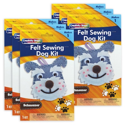 Creativity Street® Felt Sewing Dog Kit, Schnauzer, 4.25 x 6.5 x 1, 6 Kits (PACAC5700-6)