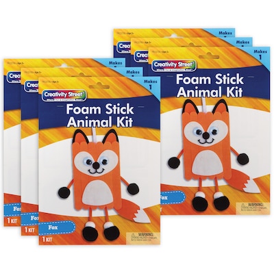 Creativity Street® Foam Stick Animal Kit, Fox, 6.75 x 11 x 1, 6 Kits (PACAC5706-6)