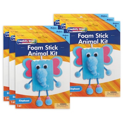 Creativity Street® Foam Stick Animal Kit, Elephant, 7.75 x 11 x 1.25, 6 Kits (PACAC5707-6)