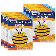 Creativity Street® Pom Pon Animal Plate Kit, Bee, 9 x 8.5 x 1, 6 Kits (PACAC5713-6)