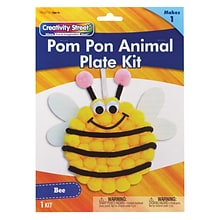 Creativity Street® Pom Pon Animal Plate Kit, Bee, 9 x 8.5 x 1, 6 Kits (PACAC5713-6)