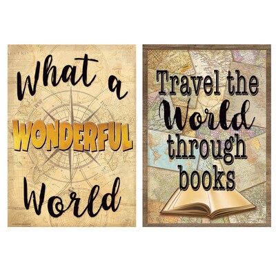 Teacher Created Resources 13-3/8" x 19" Travel the Map Posters, 4/Set (TCR2088529)