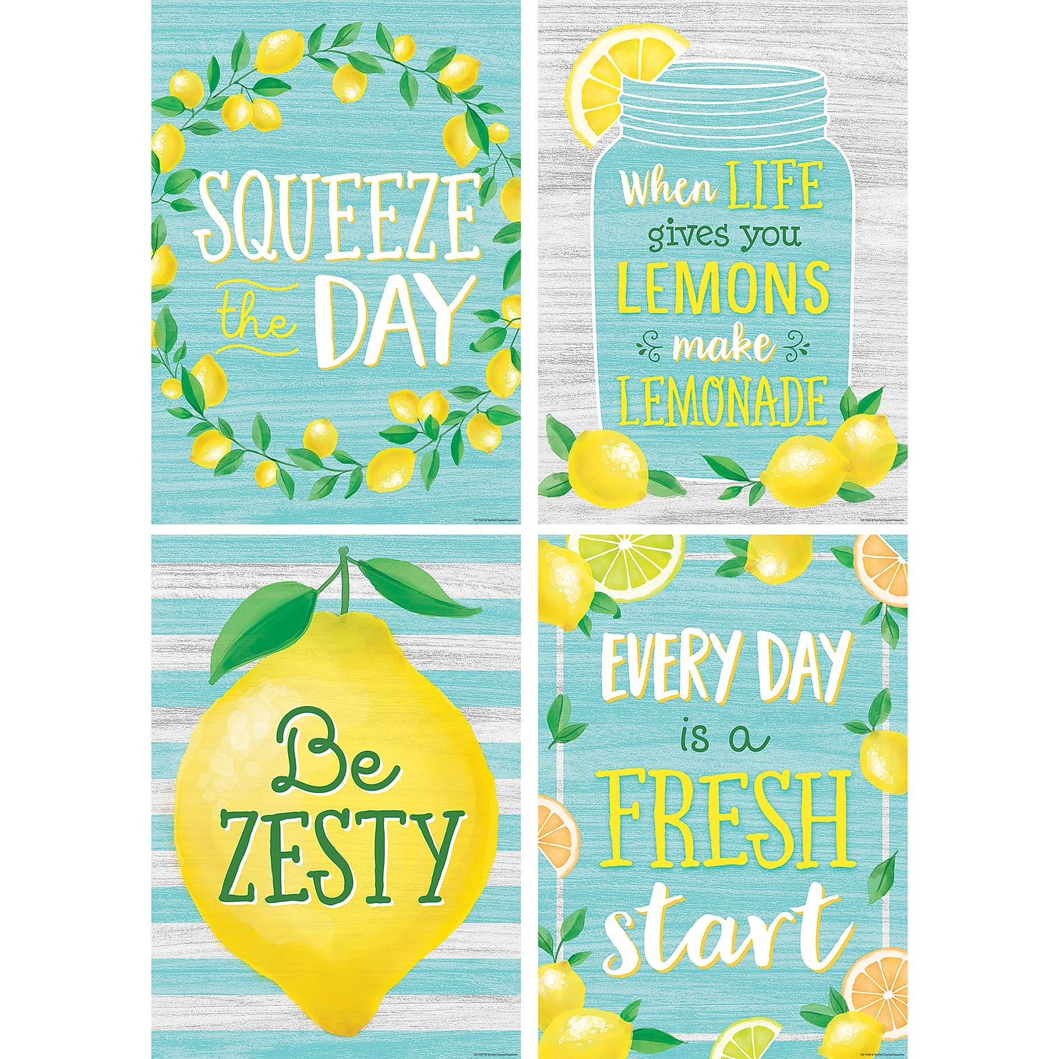 Teacher Created Resources 13-3/8 x 19 Lemon Zest Posters, 4/Set (TCR2088534)