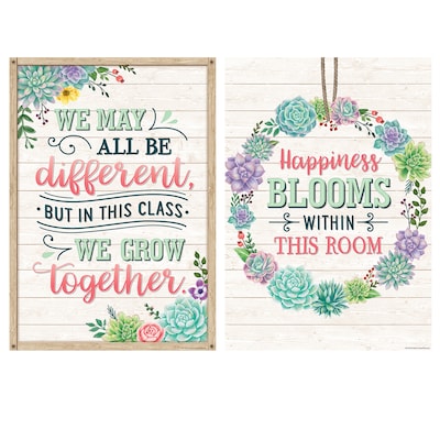 Teacher Created Resources 13-3/8" x 19" Rustic Bloom Posters, 4/Set (TCR2088537)
