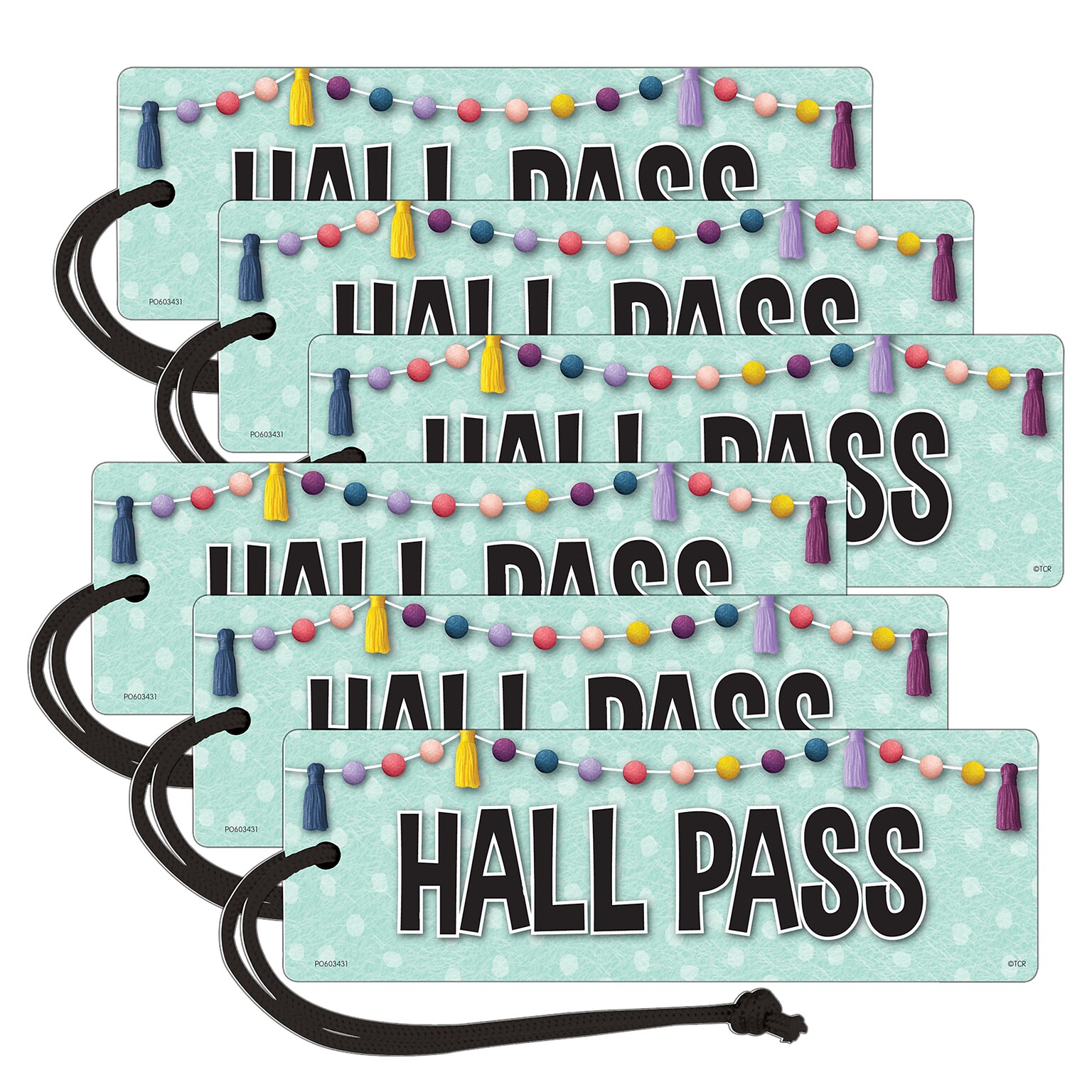 Teacher Created Resources Oh Happy Day Magnetic Hall Pass, 6.75 x 2.25, Multicolor, 6/Pack (TCR77518-6)