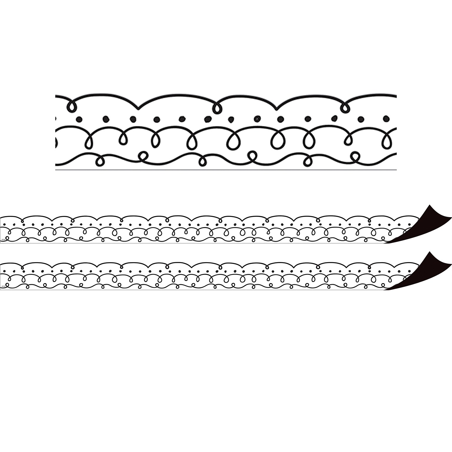 Teacher Created Resources Magnetic Borders/Trim, 1.5 x 24, Squiggles and Dots, 2/Pack (TCR77562-2)
