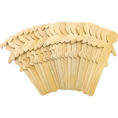 Teacher Created Resources® STEM Basics: People-Shaped Craft Sticks, Brown, 50 Per Pack, 3 Packs (TCR20951-3)