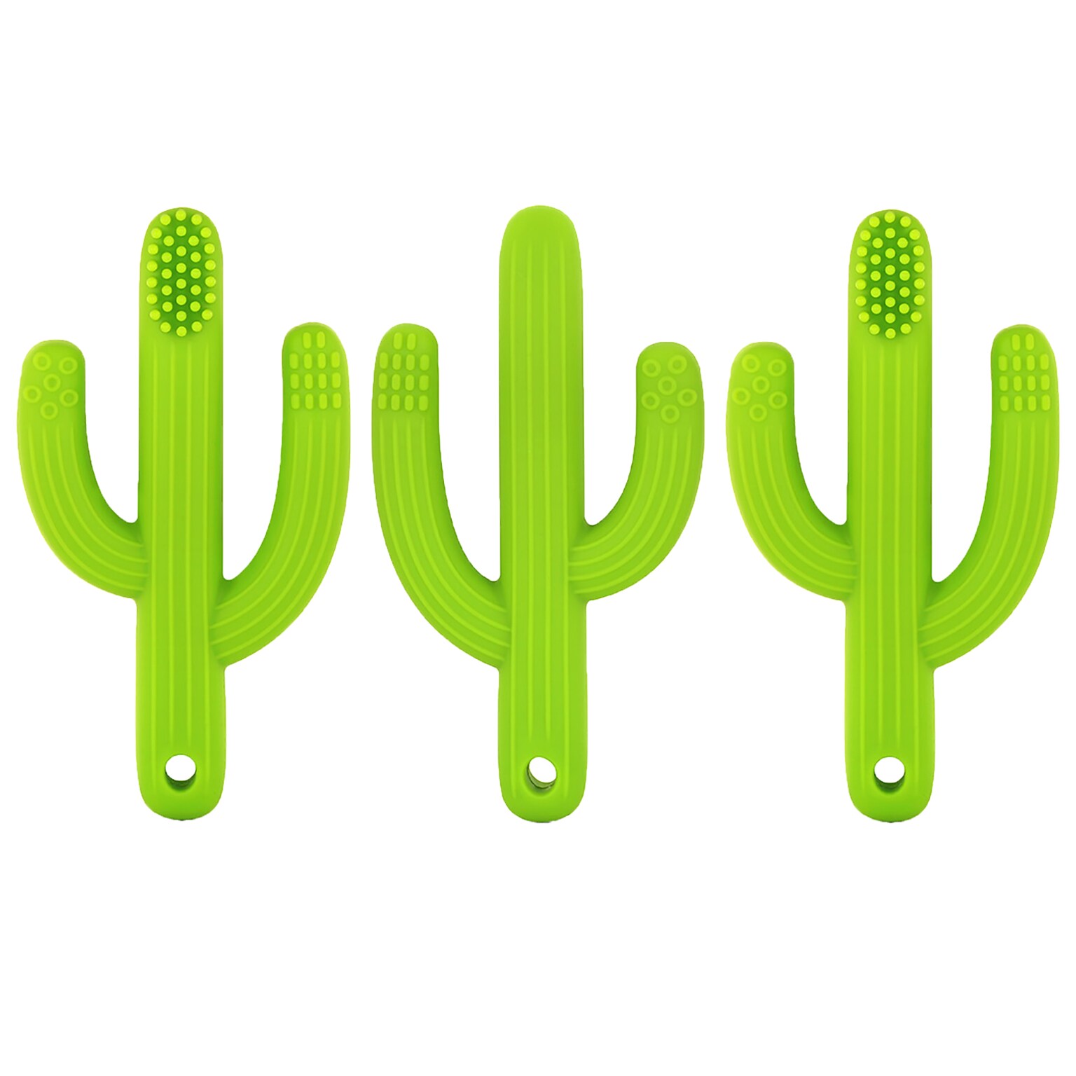 The Pencil Grip Cactus Toothbrush Teether, Green, Pack of 3 (TPG437-3)