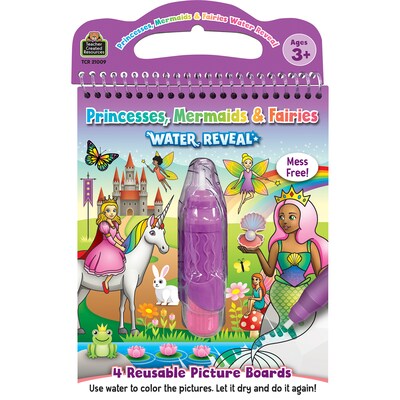 Teacher Created Resources Princesses, Mermaids & Fairies Water Reveal Book, 6/Bundle