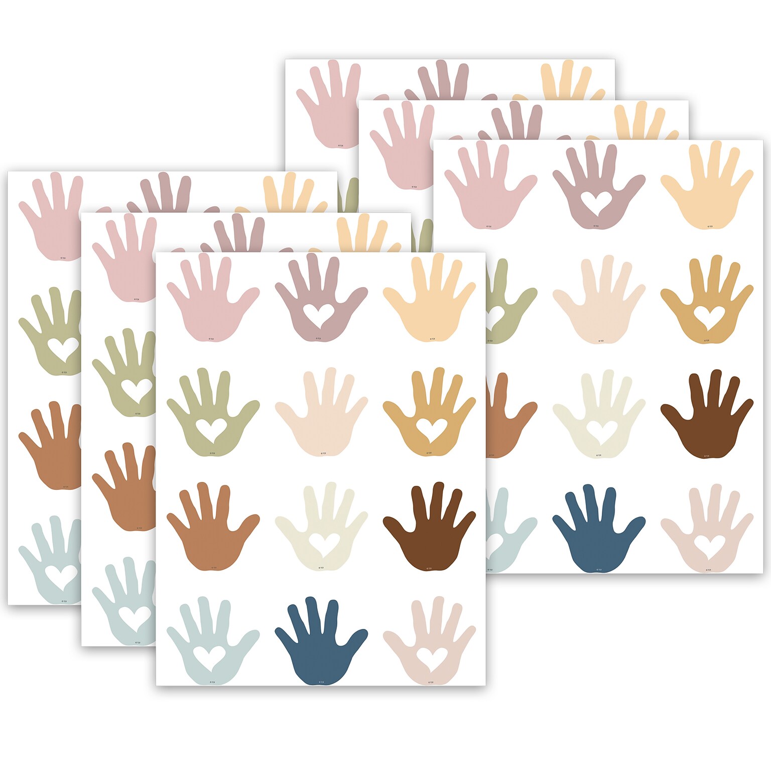 Teacher Created Resources Everyone is Welcome Helping Hands Mini Accents, 36/Pack, 6 Pack/Bundle (TCR7134-6)