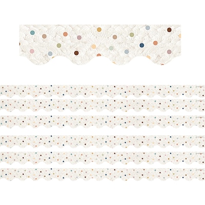 Teacher Created Resources Everyone is Welcome Scalloped Borders/Trim Trim, 2.19 x 35, Dots, 6/Pack