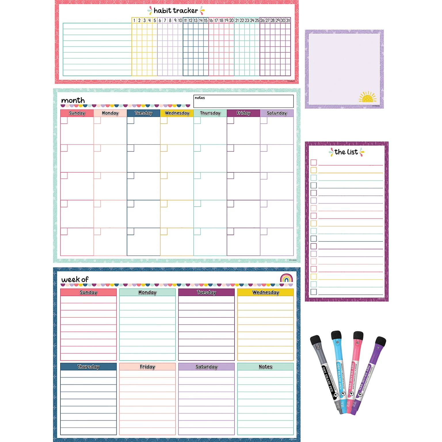 Teacher Created Resources® Oh Happy Day Dry-Erase Magnetic Calendar Set (TCR77403)