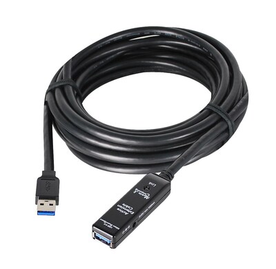 SIIG USB 3.0 USB Type-A Male USB Type-A Female Active Repeater Cable, Black (JU-CB0711-S1)