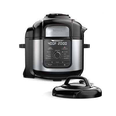 TRU 9 Quart Dual Zone 2-Basket Air Fryer Black and Stainless