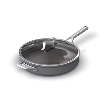 Ninja Foodi NeverStick Premium Hard-Anodized 4-Quart Saute Pan with Glass Lid, Gray (C30140)