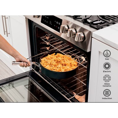 Ninja Foodi NeverStick Premium Hard-Anodized 4-Quart Saute Pan with Glass Lid, Gray (C30140)