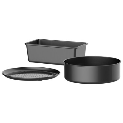 Ninja Foodi Deluxe Bake Kit Nonstick Aluminum 3-Piece Bakeware Set, Black (AOPKIT)