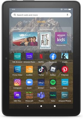 Amazon Fire HD 8, 12th Generation, 8” Tablet, WiFi, 32 GB, Fire OS, Black  (B099Z8HLHT)