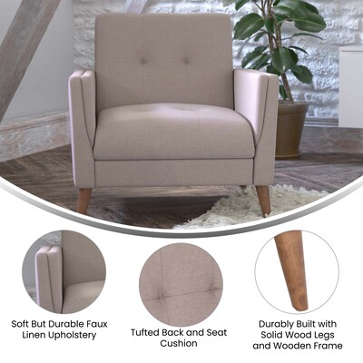 Flash Furniture Conrad Faux Linen Armchair, Taupe (IS22271CTAUPE)