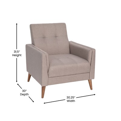 Flash Furniture Conrad Faux Linen Armchair, Taupe (IS22271CTAUPE)