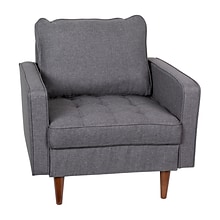 Flash Furniture Hudson Tufted Faux Linen Armchair, Dark Gray (ISPC100DKGY)