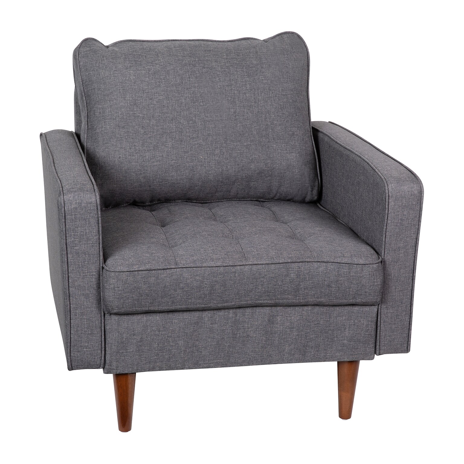 Flash Furniture Hudson Tufted Faux Linen Armchair, Dark Gray (ISPC100DKGY)