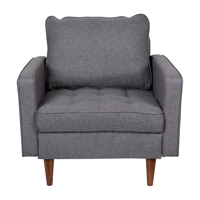 Flash Furniture Hudson Tufted Faux Linen Armchair, Dark Gray (ISPC100DKGY)