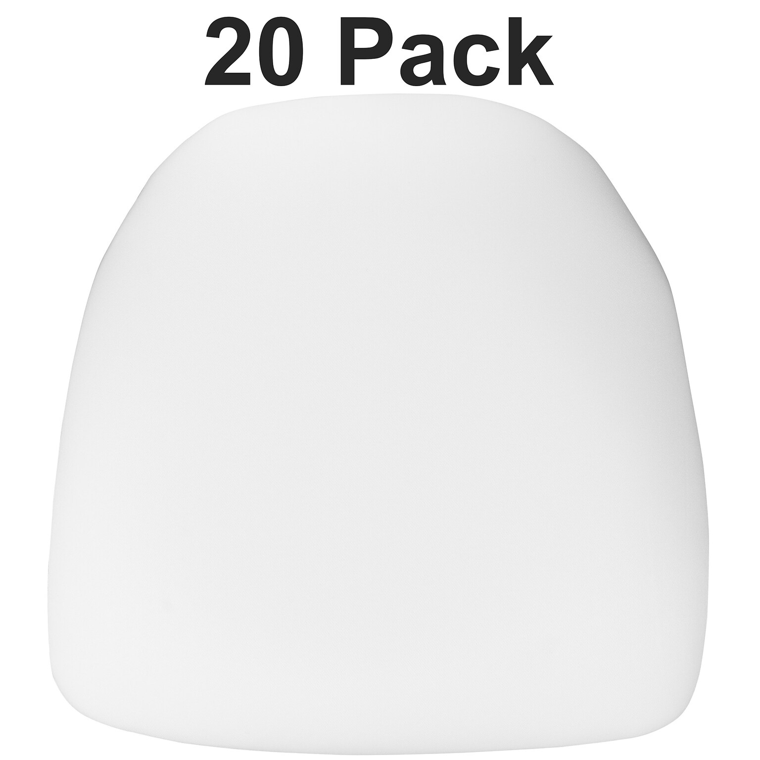 Flash Furniture Louise Fabric Chiavari Chair Cushion, White, 20 Pack (20BHWHHARD)